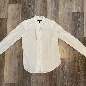 BNWT J. Crew Women's Ruffle Trim Collar 100% Cotton White Shirt Blouse - Size P2